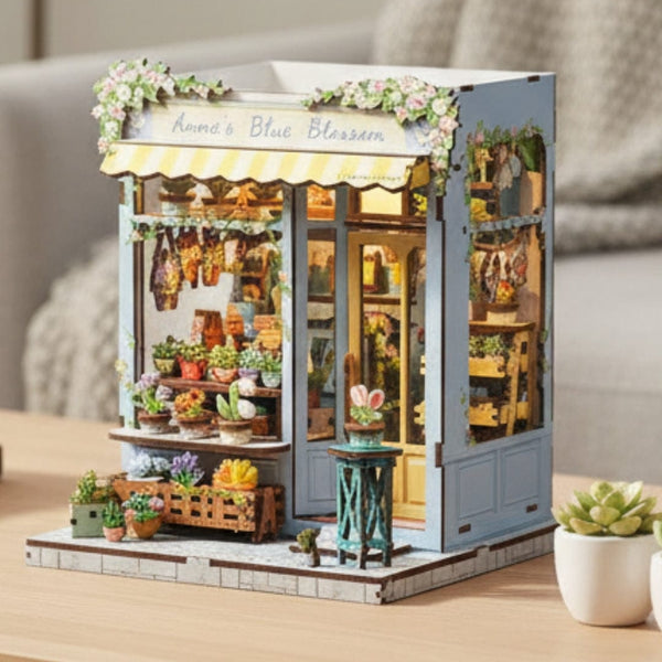 NOOK and STORY Book Nook Anna's Blue Blossom Miniature House
