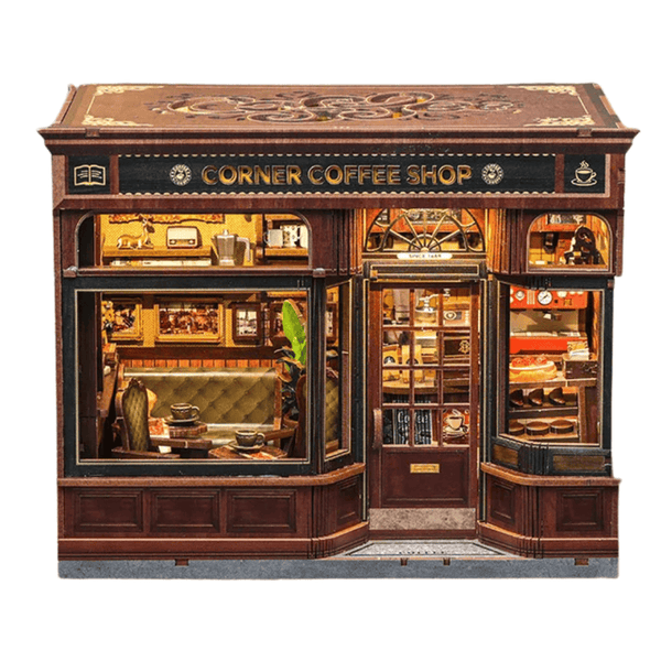 NOOK and STORY Book Nook Corner Coffee Shop Miniature House