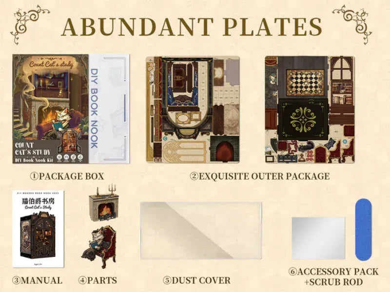 NOOK and STORY Book Nook Count Cat study Book Nook