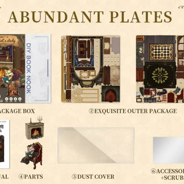 NOOK and STORY Book Nook Count Cat study Book Nook