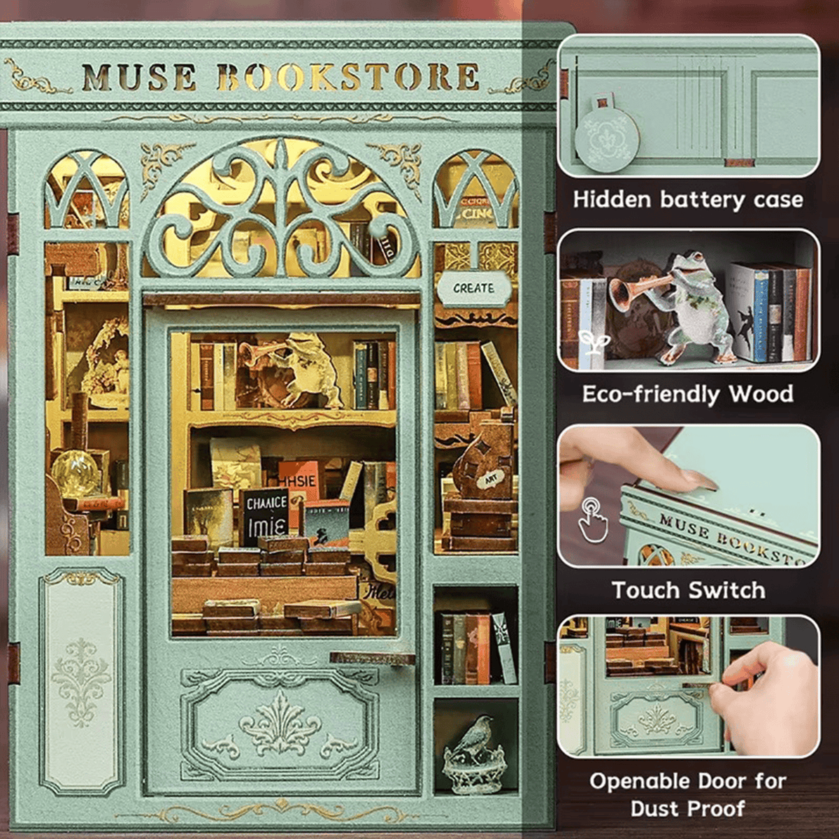 NOOK and STORY Book Nook Muse Bookstore Miniature House