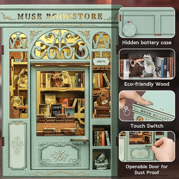 NOOK and STORY Book Nook Muse Bookstore Miniature House
